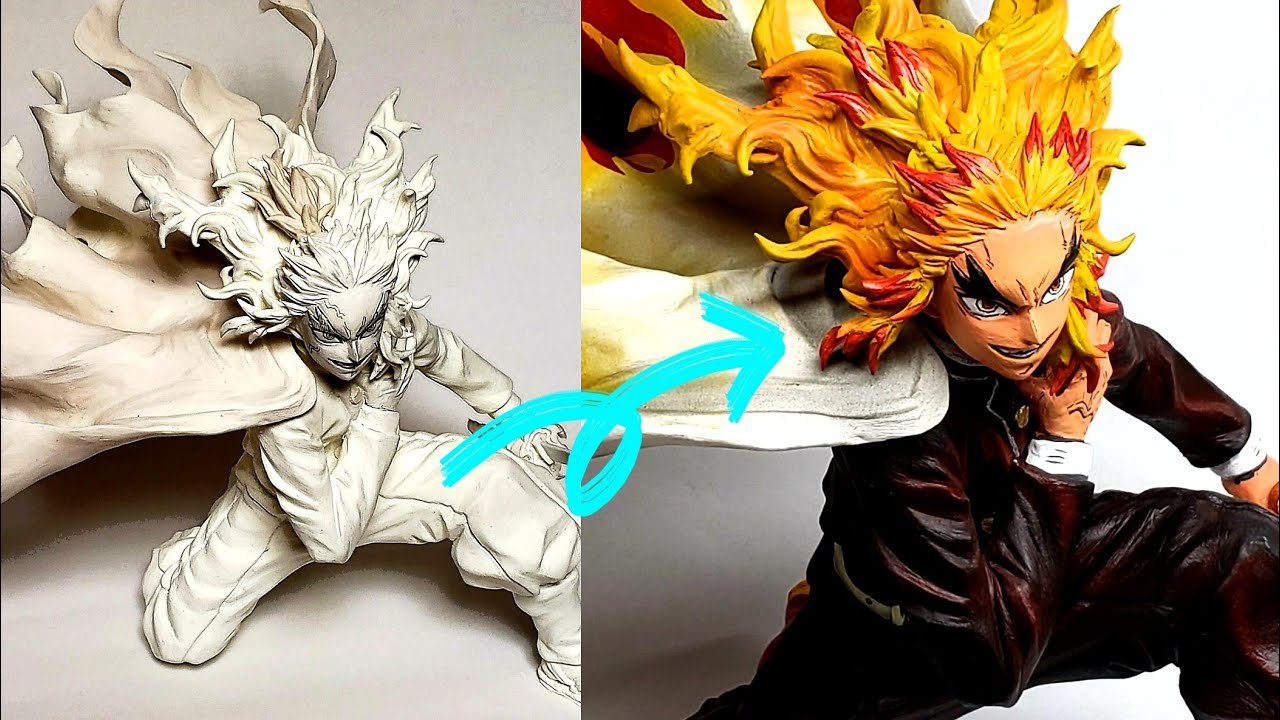 フィギュア制作 炎柱 煉獄杏寿郎のフィギュア作ってみた Sculpting Kyojuro Rengoku Demon Slayer Kimetsu No Yaiba Youtube