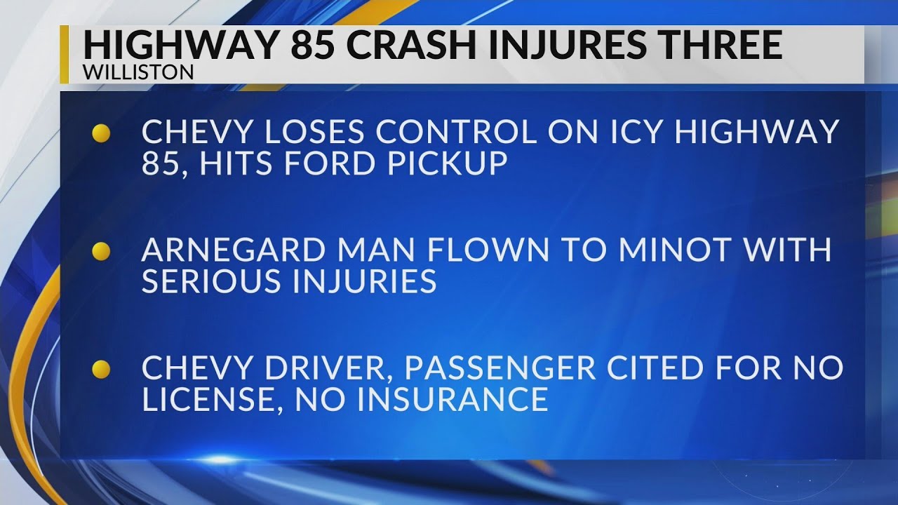 Three injured in Highway 85 Crash - YouTube
