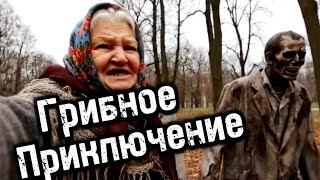 картинка: БаБкИны грибные приключения.Ии собирает треш #нейросети #приключения #бабуля #грибы 