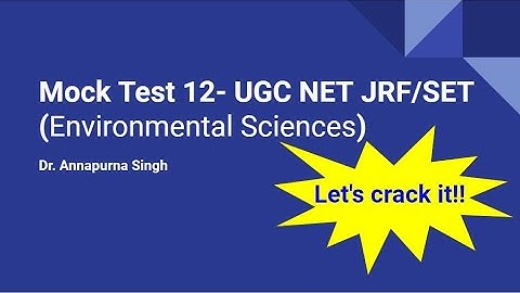 Mock Test 12 for UGC NET-JRF/SET Environmental Science #environmentalscience #ugcnet #ugc #ntanet