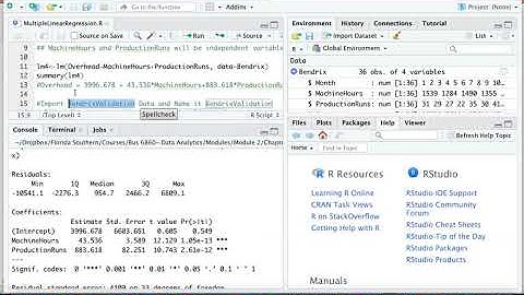 Multiple Linear Regression in R Part 1