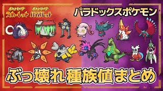 ポケモンsv パラドックスポケモン種族値まとめ 感想 スカーレット バイオレット Youtube