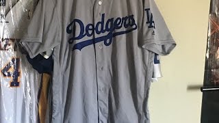 LOS ANGELES DODGERS ROAD JERSEY AUTHENTIC MLB MAJESTIC ON THE FIELD UNBOXING 4K 4/14/2017