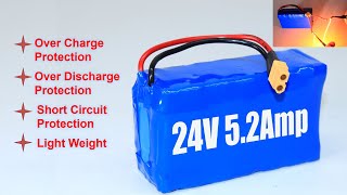 Make Your Own 24V 5200mah Lithium Ion Battery Pack || 6S 24V Battery