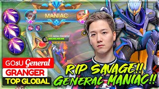 RIP SAVAGE!! General Granger MANIAC!! [ Former Top 1 Global Granger ] ɢᴏsᴜ General - Mobile Legends