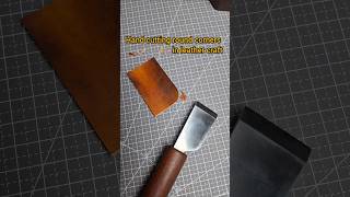 Hand cutting round corners in leather craft. #cuttingleather #asmr