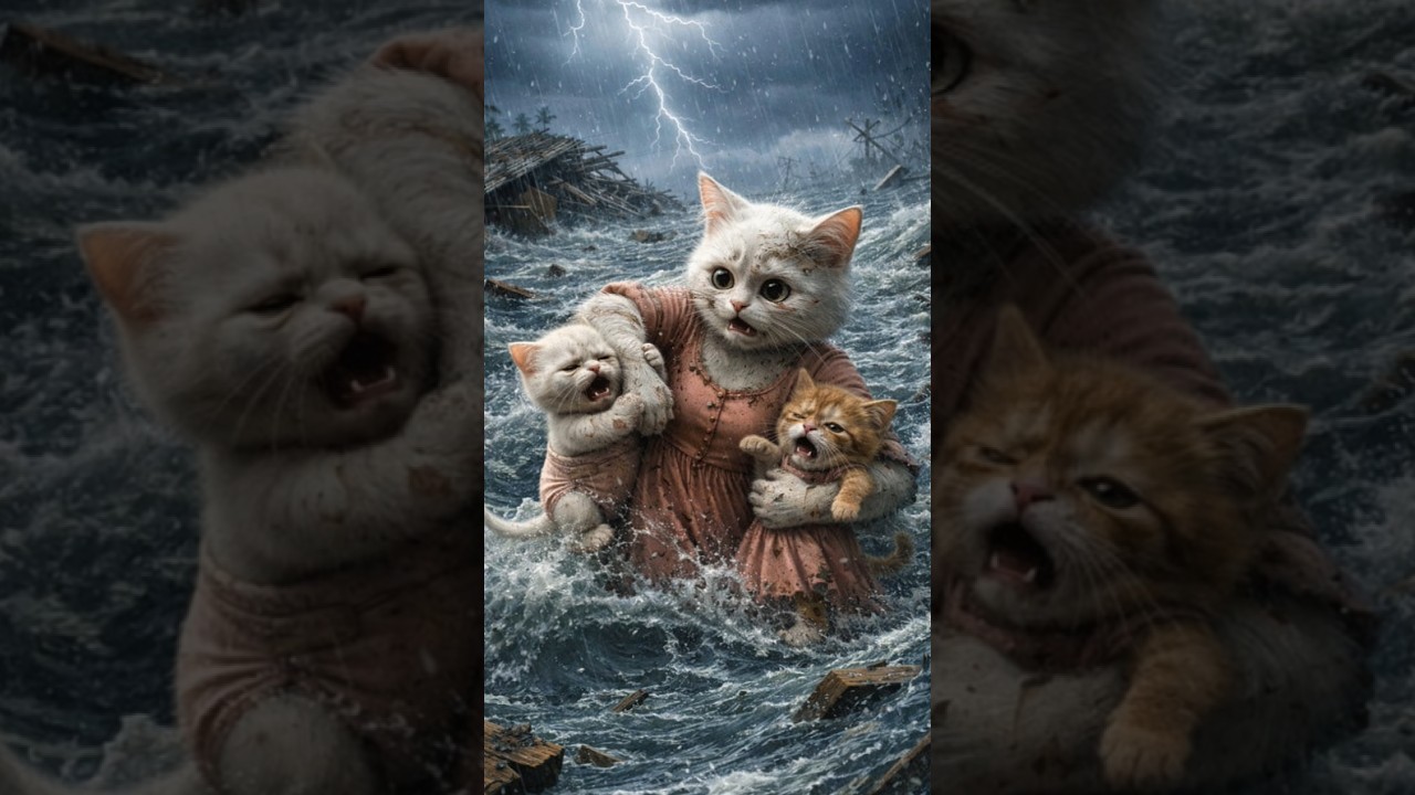 🐱💔 A Mother Cat’s Sacrifice – The Heart-Wrenching Rescue 🌊🐾 | heartwarming cat stories 