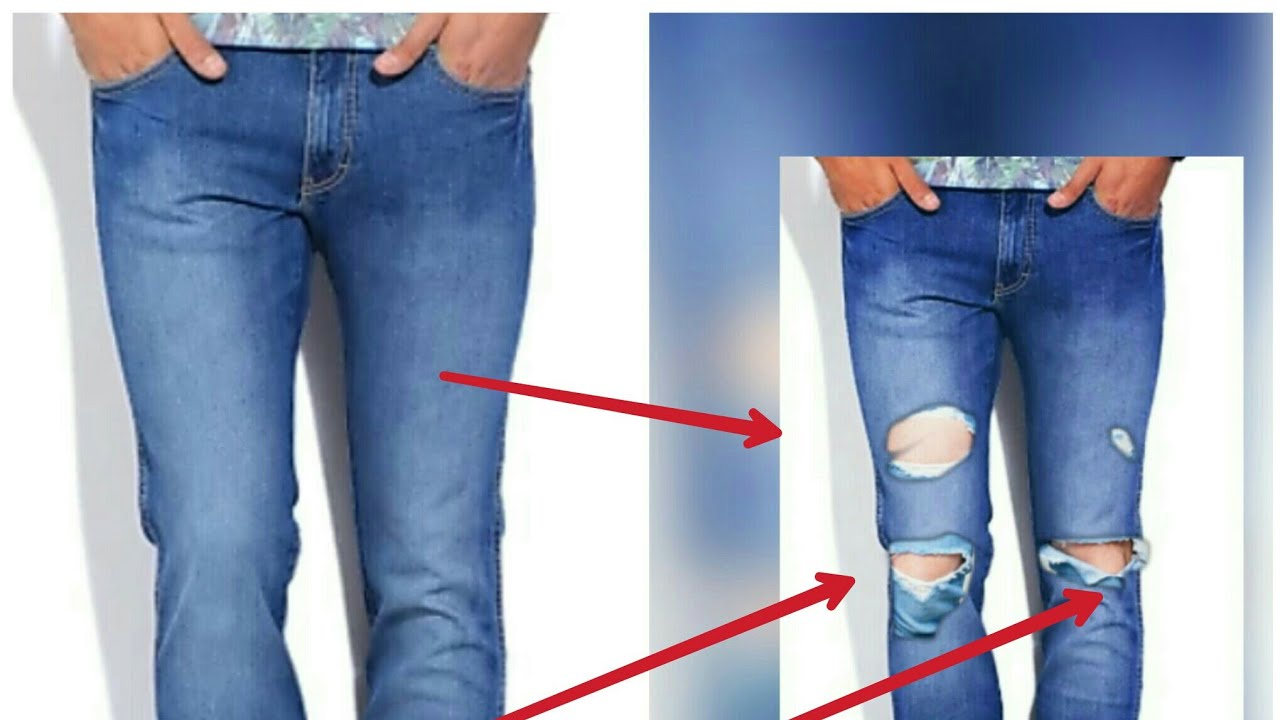 simple damage jeans