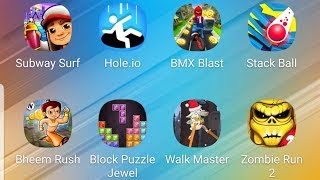 Subway Surfers,Hole.io,BMX Blast,Stack Ball,Bheem Rush,Block Puzzle Jewel,Walk Master,Zombie Run 2 screenshot 4