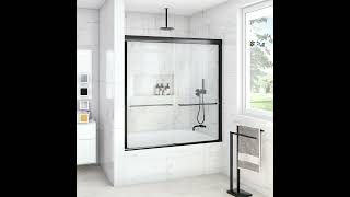 Strada Bypass Sliding Bathtub Door Matte Black Video bathroom interiordesign shower bathtub MB