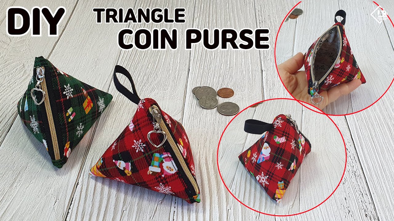 DIY TRIANGLE Zipper Pouch/ Cute Coin Purse/ Christmas gift idea ...