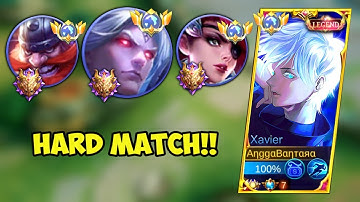 XAVIER GOJO SATORU HARD MATCH SOLO RANKED | TOP 1 XAVIER BROKEN BUILD & EMBLEM 2023 | MLBB