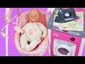 The baby doll has a stomach ache. Pretend to play doctor for dolls. Baby dolls videos for kids.