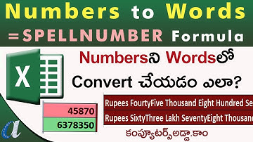 Numbers Convert to Words in Excel || SpellNumber Formula || Very IMP Formula ||