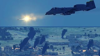 A-10 Thunderbolt II/Warthog Gun Run On Insurgents  - ARMA 3 - Simulation
