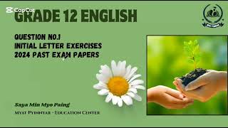 Grade 12 English - Initial Letter Exercise (Set 1)