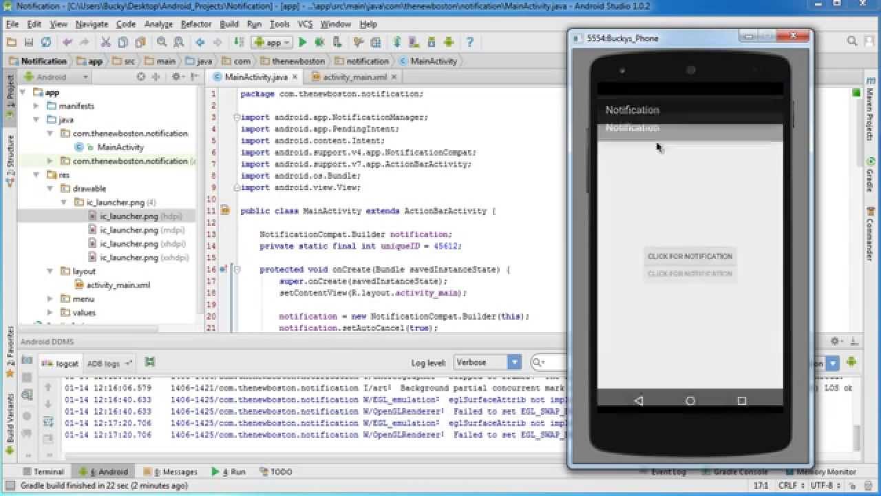 Android App Development for Beginners - 62 - Custom Notifications