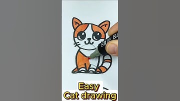 Easy Cat Drawing for Kids! 🐱✏️ | Simple & Cute Art Short #CatDrawing