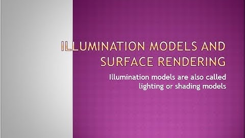 Computer Graphics Lecture-08 (Illumination model in Computer Graphics)