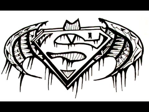 How to Draw Tribal Superman Logo Tattoo - YouTube