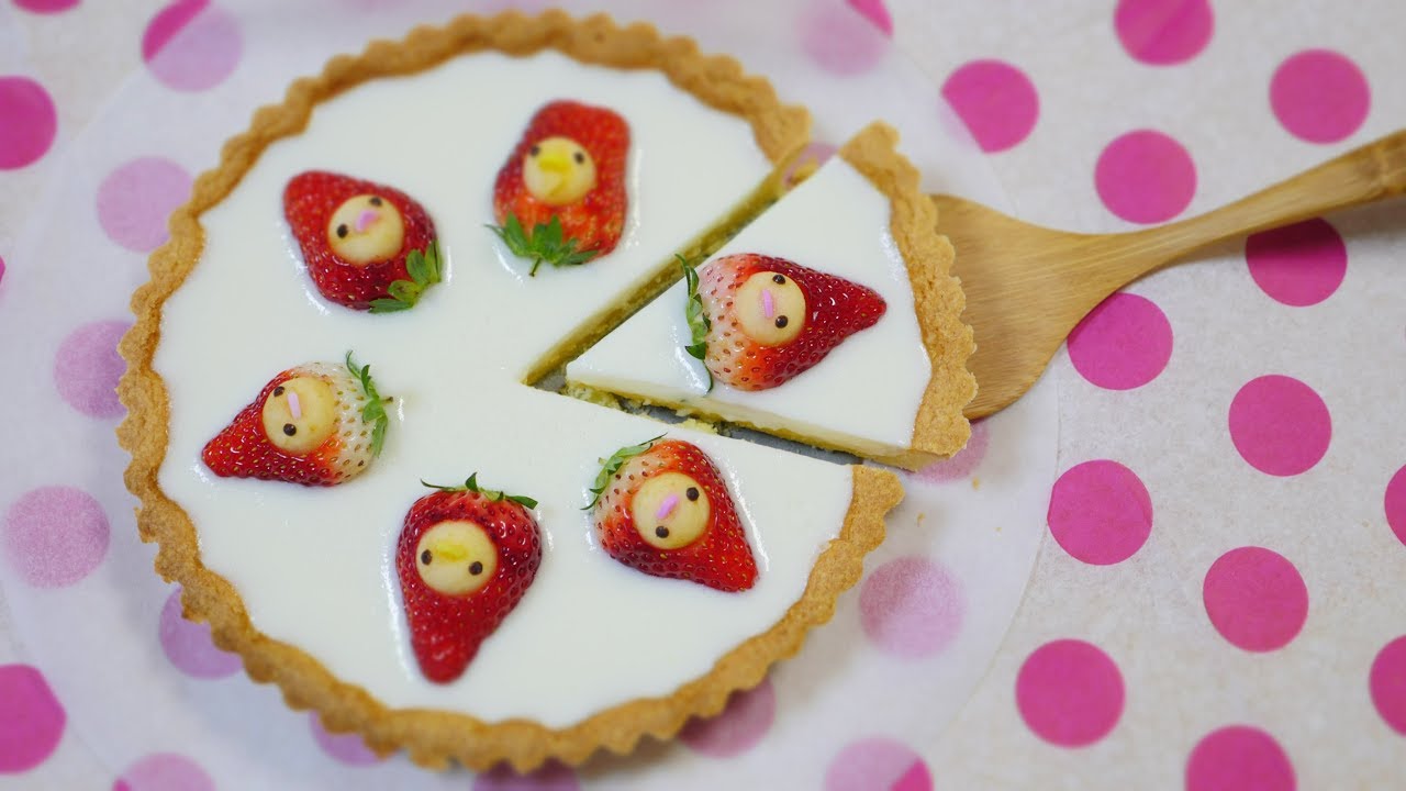 Strawberry Men Marshmallow Mousse Tart マシュマロムースに浸かるイチゴマン のタルト Youtube