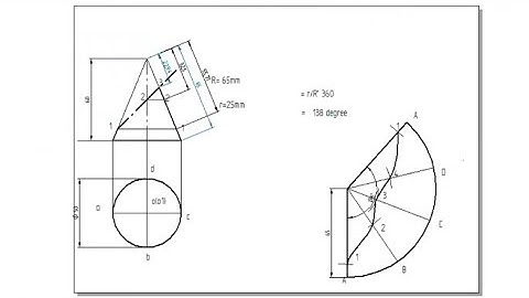 Development of Cone cut by section plane from VTU Question bank Engineering Visualization