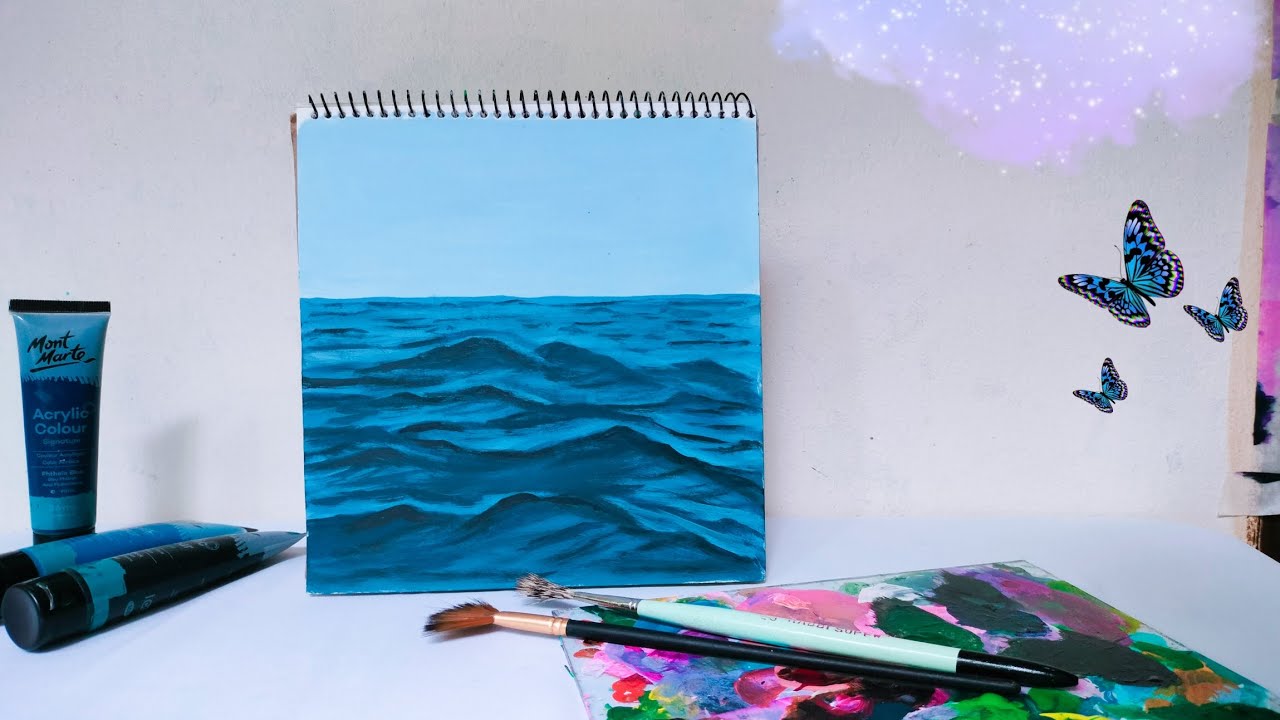 Ocean painting tutorial | Easy painting tutorial - YouTube