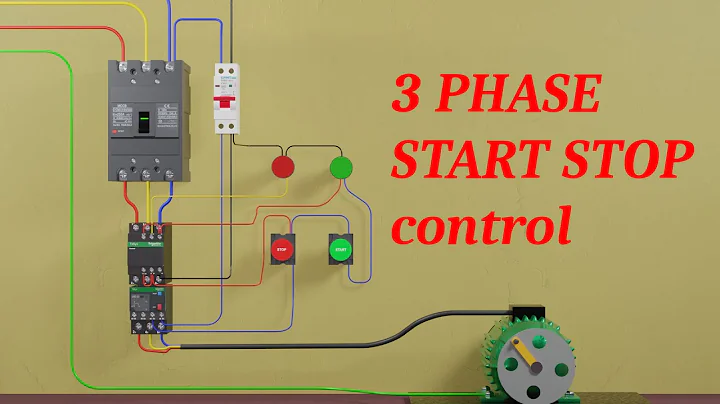3-phase motor start-stop circuit.. Animated video