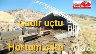 Kuvvetli̇ Rüzgar İle Oluşan Hortum Hozata Bağli Yeşi̇lyurt Köyünde Yaşayan Sabi̇t Paki Mağdur Etti̇