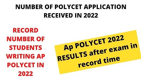 AP POLYCET 2022 RESULTS LATEST| AP POLYCET 2022 RESULTS| AP POLYCET 2022 RECORD NUMBER OF APPLICANTS
