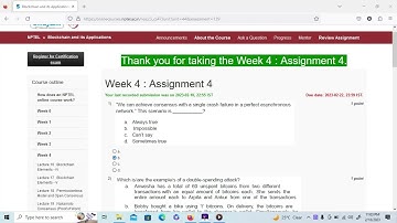 Blockchain and its Applications NPTEL SWAYAM Course Week 4 Assignment Answers