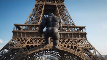 King Kong climbs to Eiffell toner in Paris AI error