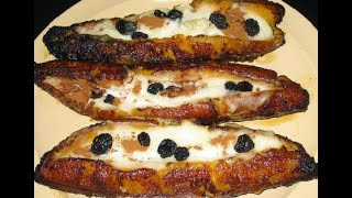 como hacer canoas de plátanos con manjar