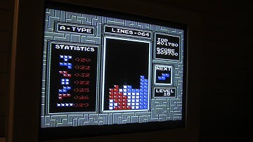 TETRIS NES PAL lvl 18, lvl 25 reached, 197 lines, 632k