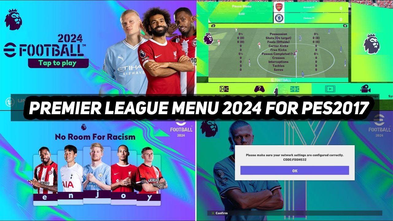 PES 2017 NEW PREMIER LEAGUE MENU 2024 | EPL MENU - YouTube