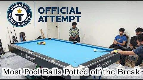 GUINNESS WORLD RECORD | Most pool balls potted off the break | RJ TRICKSHOT