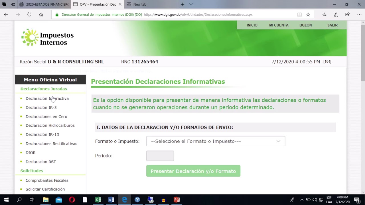 DECLARACIONES EN CERO. FORMATO 606