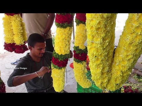 Gaint Garland with "Fresh Chamomile" Flower making Gajamaalaसबसे बड़ी फूल माला कैमोमाइल