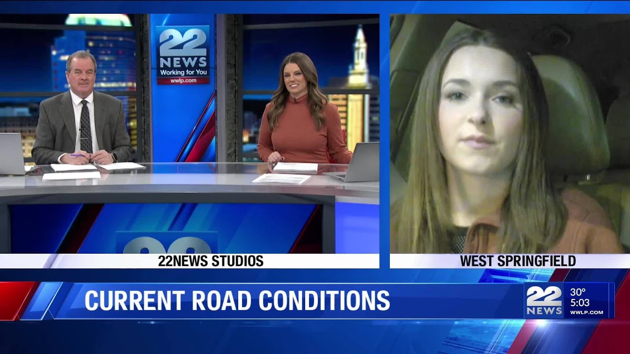 Overnight snowfall makes for slippery road conditions - YouTube