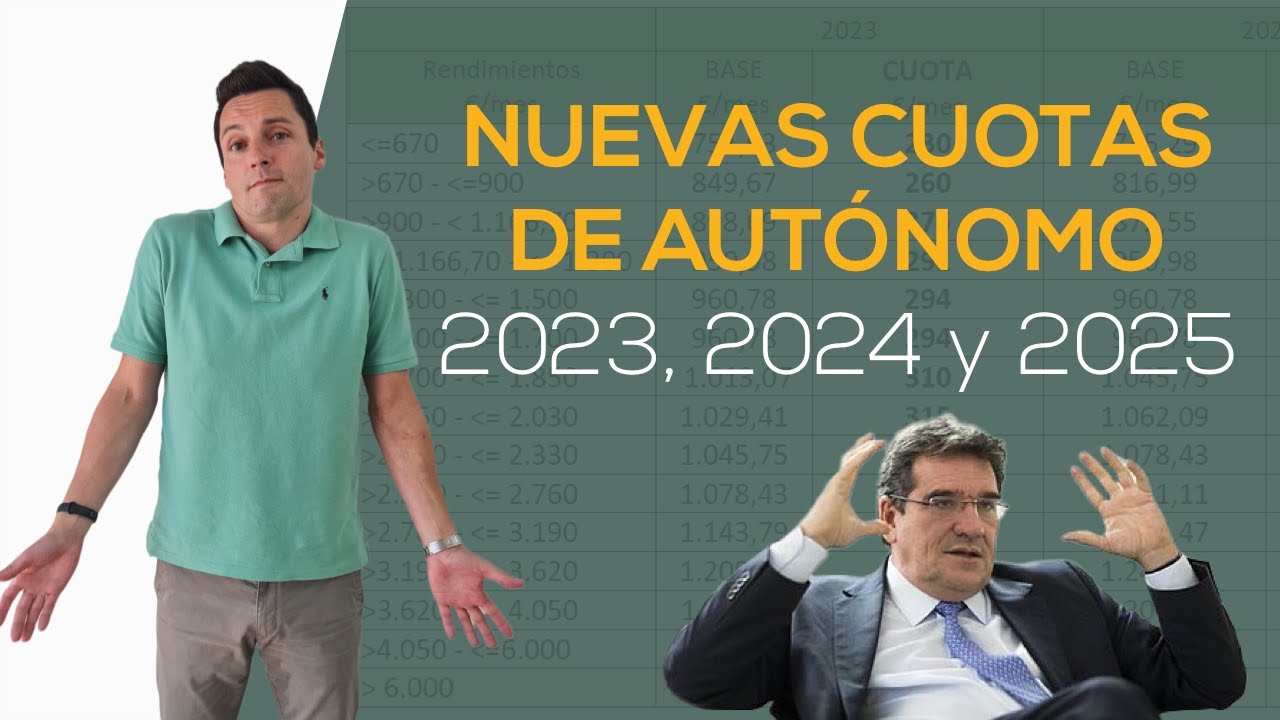 Nuevas CUOTAS de AUTÓNOMO 2023, 2024 y 2025 - ¡TODO LO QUE DEBES SABER! -  YouTube