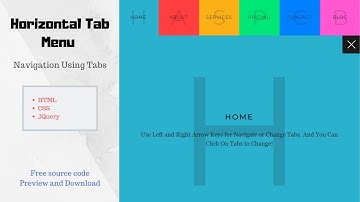 Horizontal Tab Menu With jQuery and CSS | Navigation Using Tabs