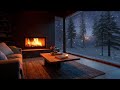No Ads Fireplace Blizzard ASMR - Snow Storm Sleep Sound With Fireplace Burning For Deep Sleeping