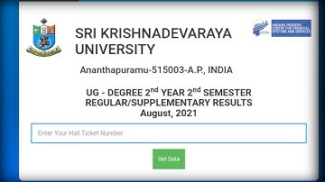SKU 4th Sem 2021 results Released || Sri Krishnadevaraya University || Link given below