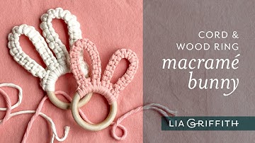 DIY Cord & Wood Ring Macramé Bunny