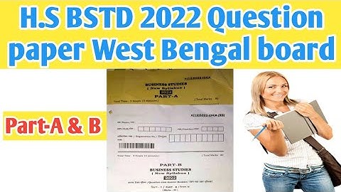 H.S BSTD 2022 Question paper West Bengal board / Hs commerce question paper solution 2022