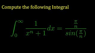 Integral of 1/(x^n+1) from 0 to infinity