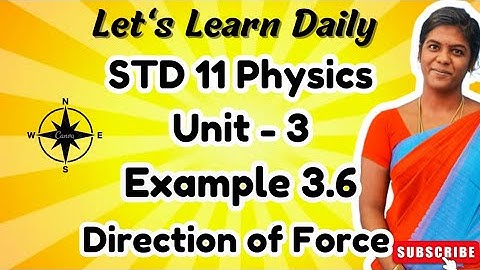 STD 11 Physics Chapter-3 Example 3.6|Direction of Force #physicswithpandieswari