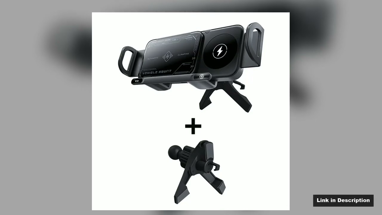 15W Car Wireless Charger Dual Coil Fold Screen Phone Holder Touch Rotation Phone Mount for