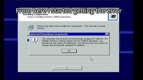 I failed to install windows 2000 advanced server sp4