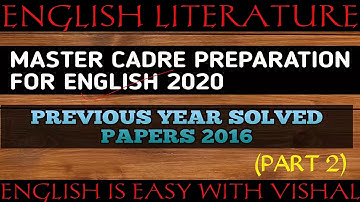 #117 Master cadre English previous year paper fully solved part 2